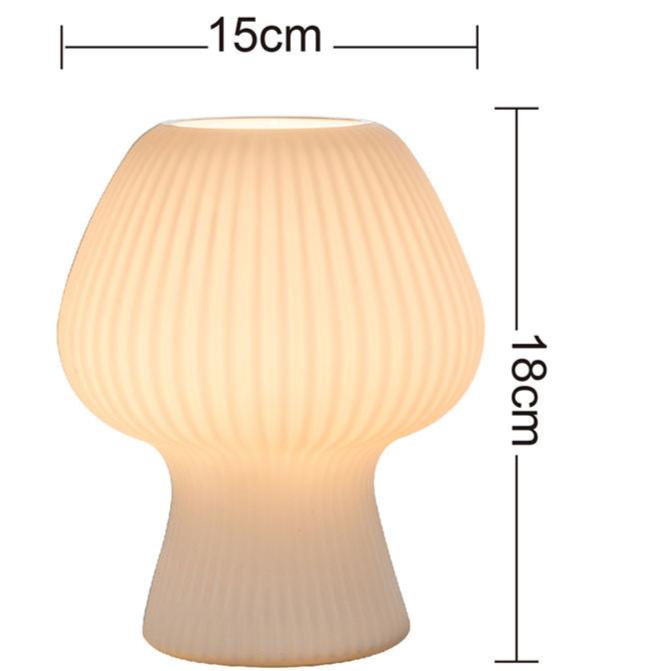 Vintage Ribbed Glass Mushroom Lamp