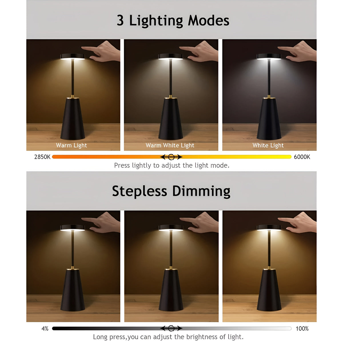 Sleek Wireless Rechargeable Lamp