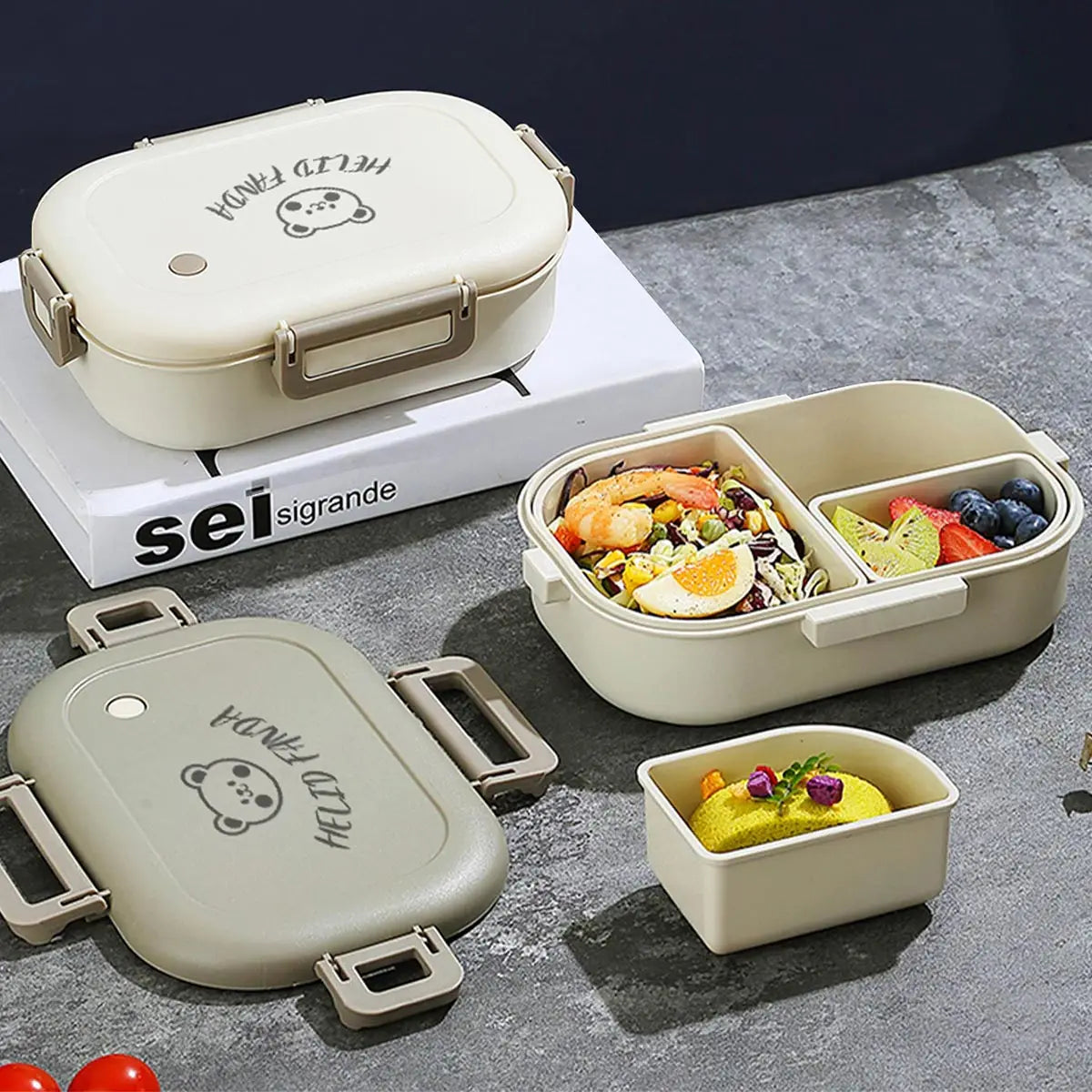 FreshMate 800ml 3-Compartment Bento Box