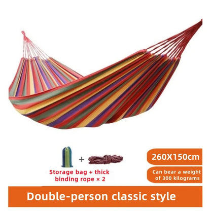 Striped Canvas Double Hammock Swing Bed