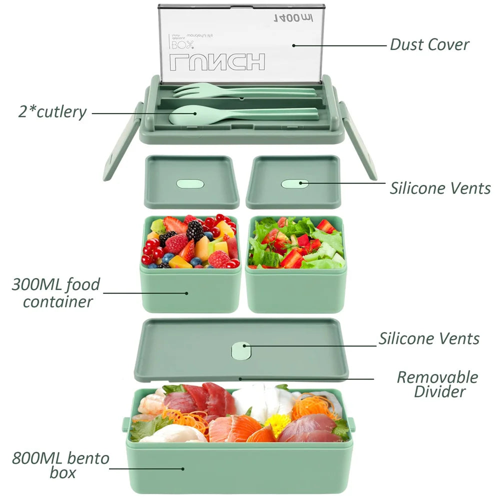 1400ml Double Layer Bento Box