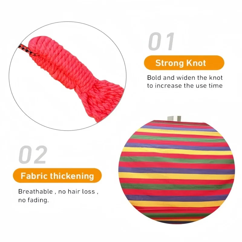 Striped Canvas Double Hammock Swing Bed