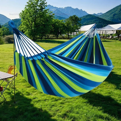 Striped Canvas Double Hammock Swing Bed