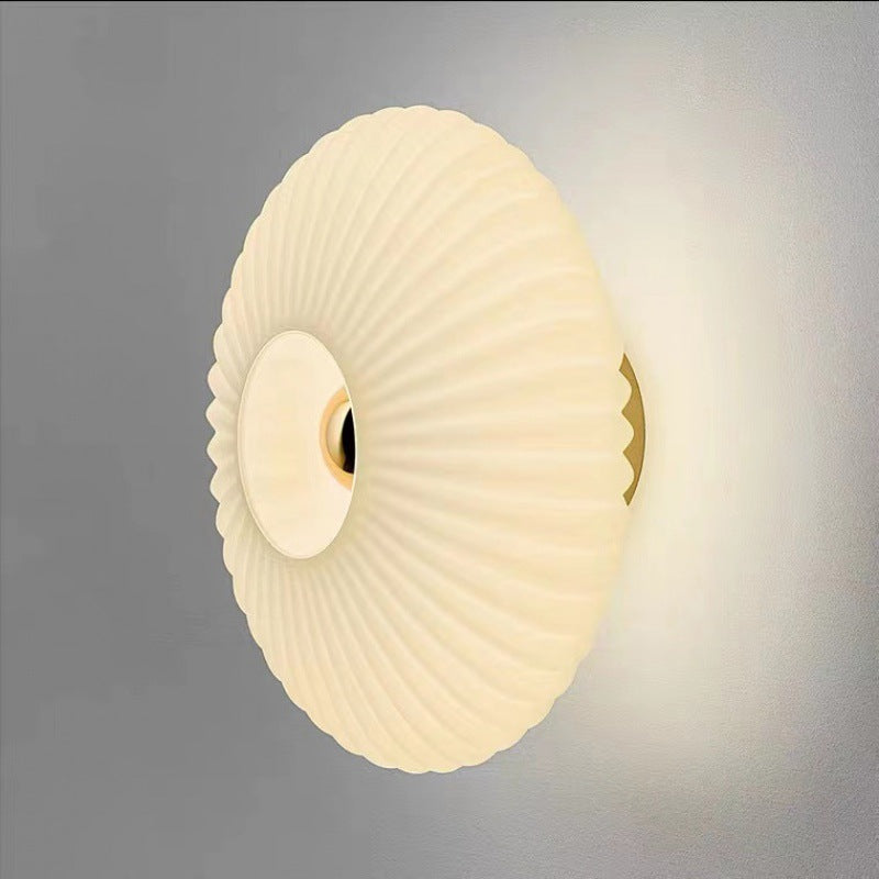 Rippled Glass Disc Wall Sconce