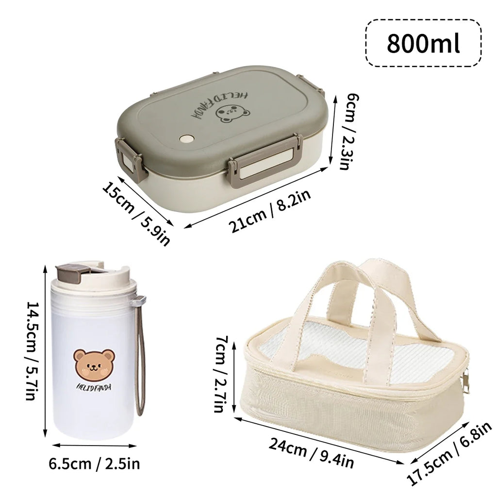 FreshMate 800ml 3-Compartment Bento Box