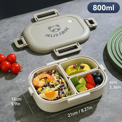 FreshMate 800ml 3-Compartment Bento Box