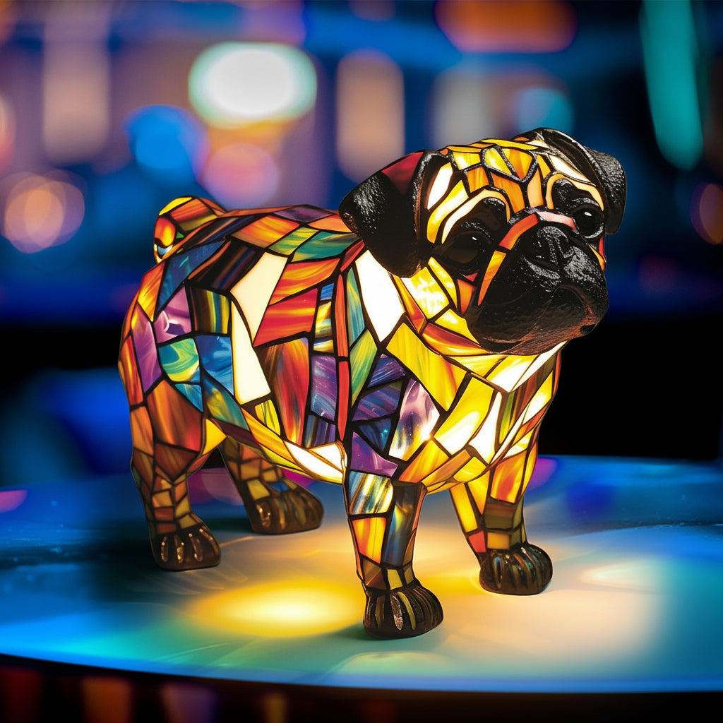 Resin Dog Breed Figurine Table Lamp