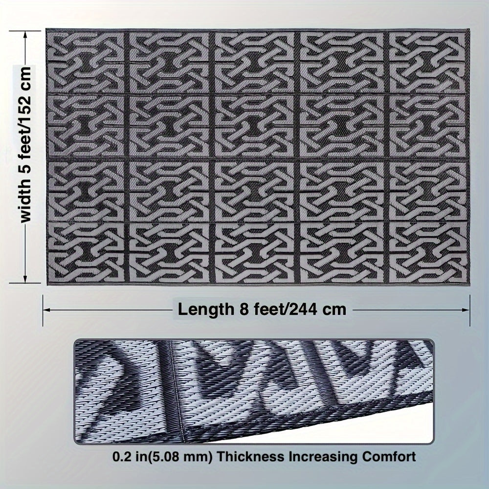 Reversible Black & Grey Outdoor Rug
