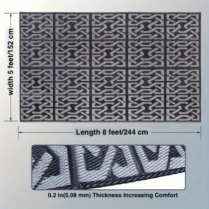 Reversible Black & Grey Outdoor Rug