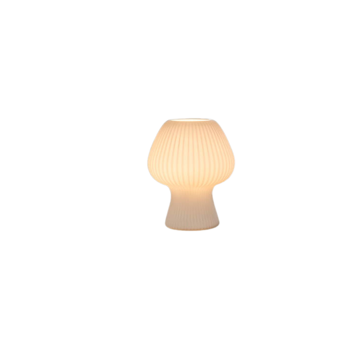 Vintage Ribbed Glass Mushroom Lamp