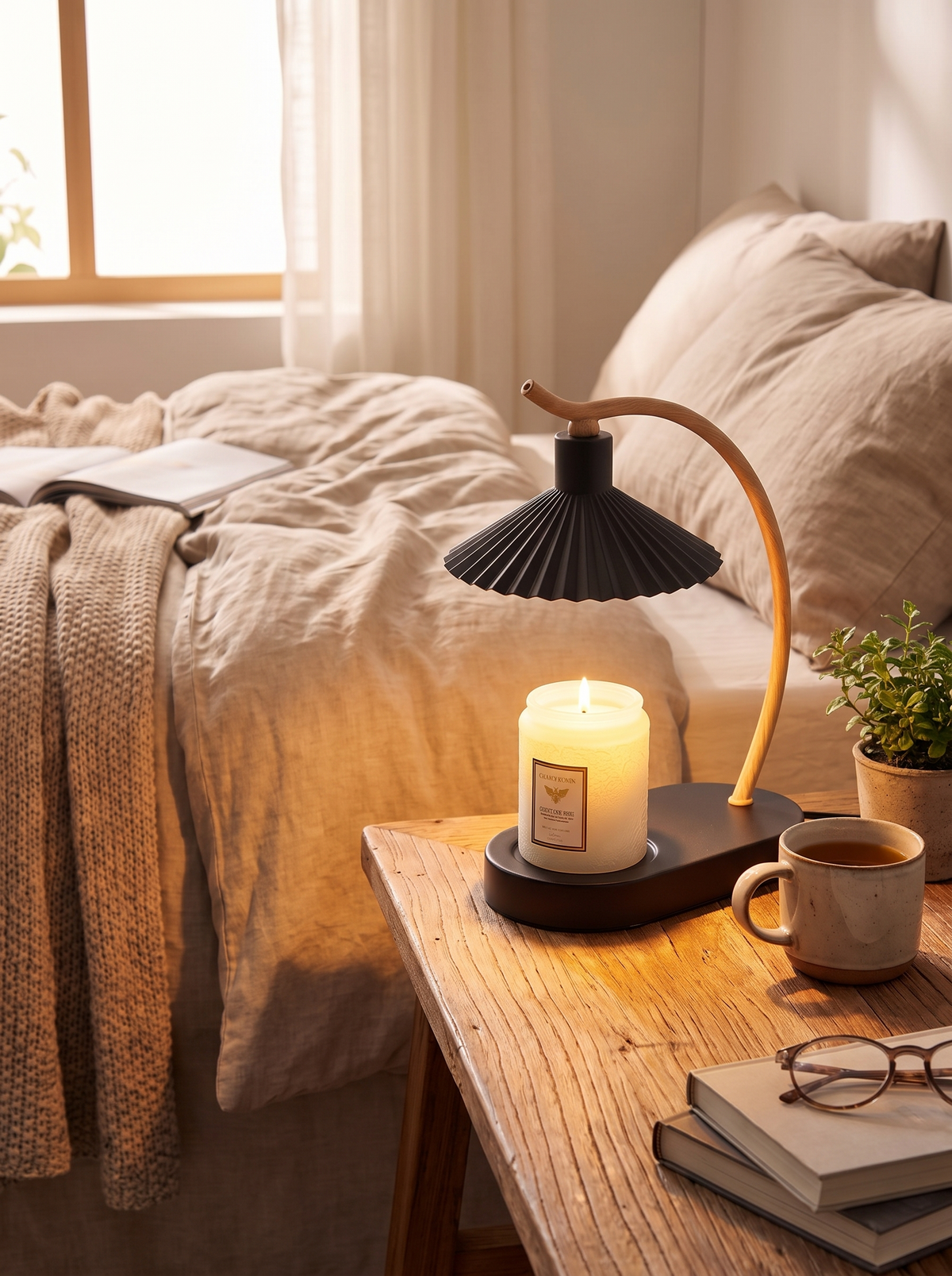 Vanessa Candle Warmer Lamp styled as a proper table lamp