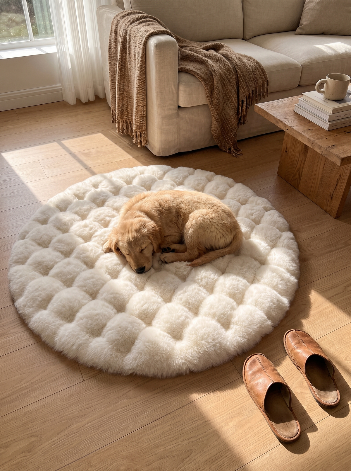 Cloud Comfort bubble rug showing its raised texture